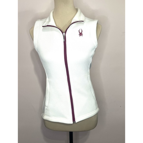 Spyder Vest Womens Small White Full Zip Sleeveless  Outdoor - Picture 1 of 11